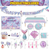 154 Pcs Mermaid Birthday Party Supplies Mermaid Party Decorations