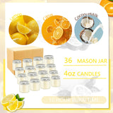 ACITHGL 36 Pcs 4oz Mini Mason Jar Candles Small Scented Candles Bulk