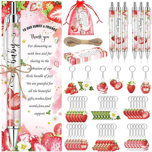 145 Pieces Strawberry Baby Shower Favors for Guest Berry Sweet Baby