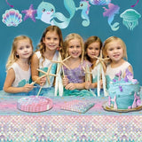 40 Pcs Mermaid Birthday Party Decorations Plates Set for 20 Guests