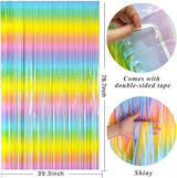 Pastel Rainbow Foil Fringe Curtain Streamers Party Backdrop Foil