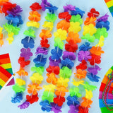 Arrowom Pride Accessories, 24pcs LGBTQ Floral Leis Decorations Bulk,