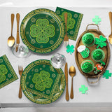 48 pcs St Patrick's Day Tableware Sets 9 Inch Shamrock Clover