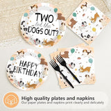 96Pcs Dog Theme 2nd Birthday Party Supplies puppy paw print Plates