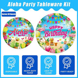 200Pcs Hawaiian Aloha Party Tableware Set Luau Tropical Birthday