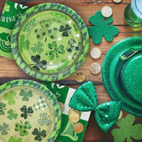 180PCS St Patrick's Day Party Supplies Shamrock Paper Plates &