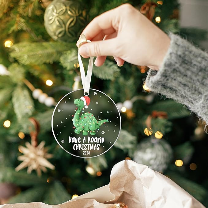 KATLADIZ Dinosaur Ornaments for Christmas Tree - Dinosaur Christmas