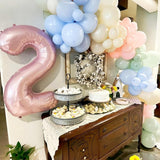 40 Inch Balloon Number 2 Pastel Pink, Large Foil Light Pink Number