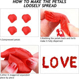 Valentines Decorations Red Rose Petals and Candles Set 1000 Pcs Fake