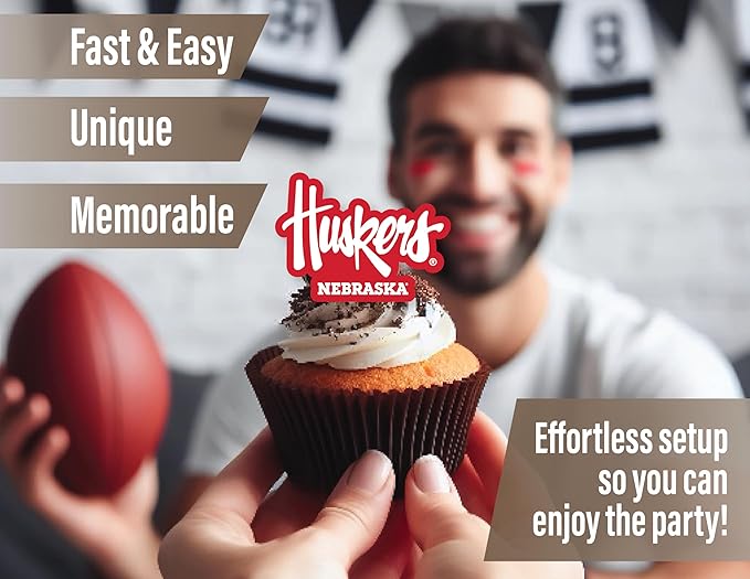 Nebraska Huskers Party Supplies for Football, Birthday Gift,