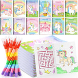 12 Unicorn Mini Coloring Books Kids with 12 Stacking Crayons Unicorn