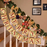 Merry Christmas Banner Vintage Christmas Garlands Decorations for