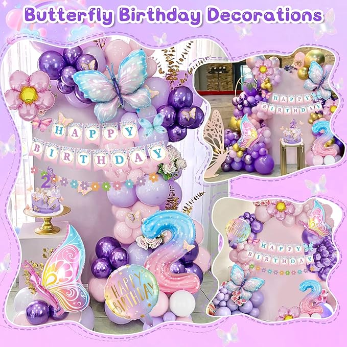 2nd Birthday Decorations for Girl 2 Year Old Bday Decor Girl