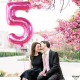 KatchOn, Giant Hot Pink 5 Balloon Number - 40 Inch | 5th Birthday