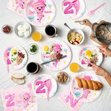 96Pcs Two Nado Pink Tornado 2nd Birthday Party Plates Supplies Party
