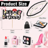 Chunful 9 Pcs Makeup Cake Topper Makeup Birthday Party Decorations 3D