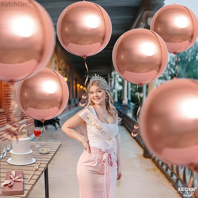 Giant Rose Gold Balloons 22 Inch Pack of 12 Rose Gold Foil Balloons