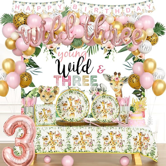 231 PCs Young Wild and Three Decorations Girl Hombae Jungle Safari