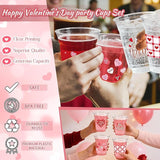 100Pcs Valentine's Day Party Decoration Cups 12oz Pink Red