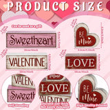 4 Pcs Valentine Table Decoration Wooden Be Mine Heart Decor