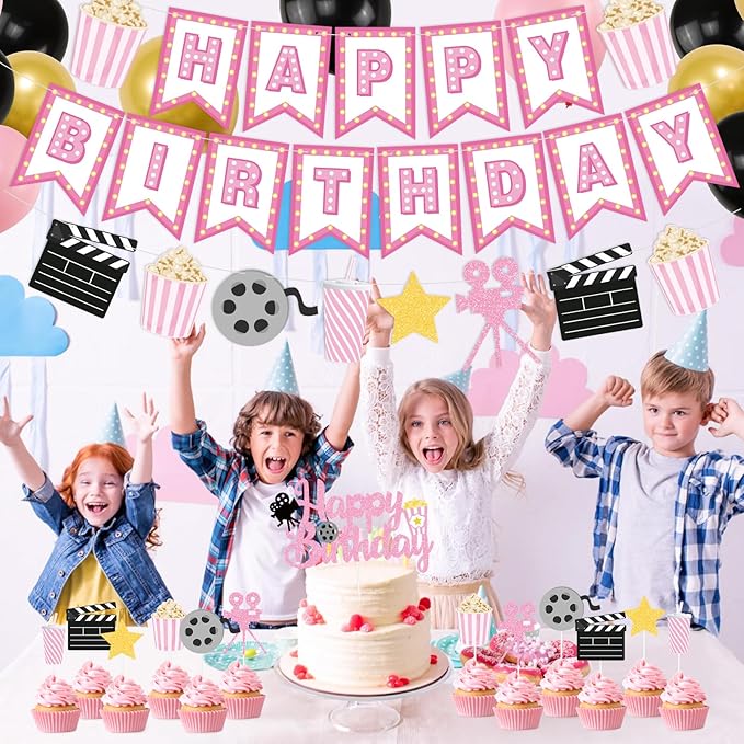 K KUMEED Happy Birthday Decorations Movie Theme Party Decorations