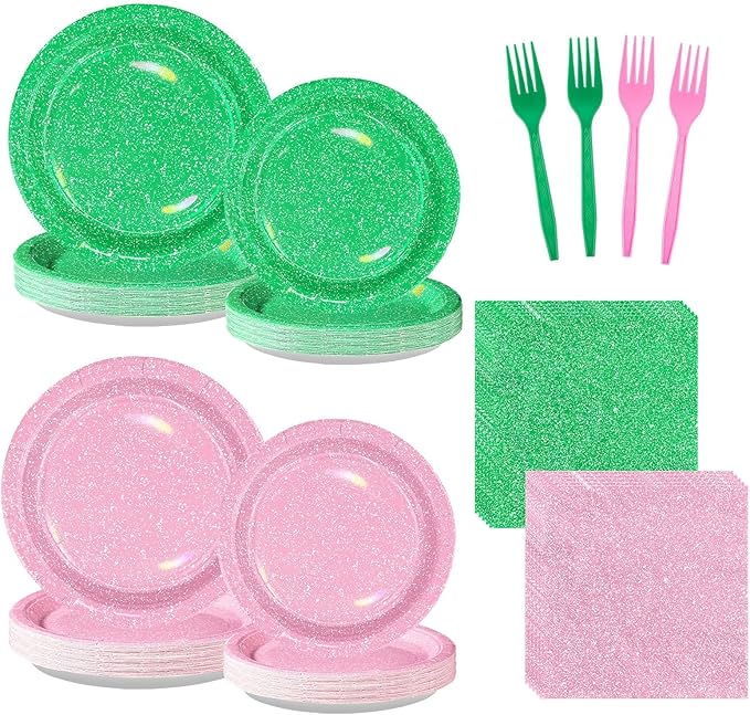 96 PCS Pink and Green Witch Party Supplies Witch Birthday Party