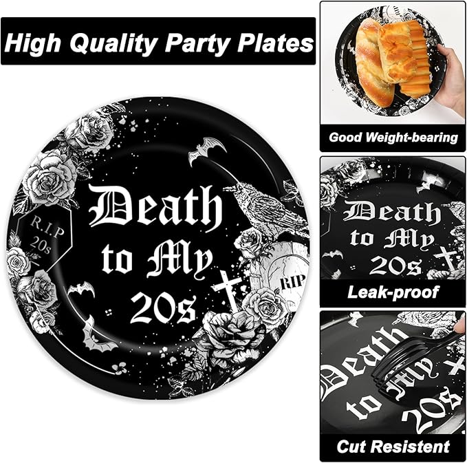 50 Guests 30th Birthday Plates and Napkins Party Supplies Death to
