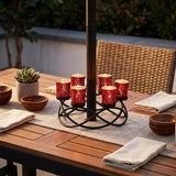 Iron Round Votive Tealight Candle Holder Centerpiece for Halloween