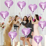Purple Foil Heart Balloons, 12Pcs Lavender Purple Heart Shape Foil
