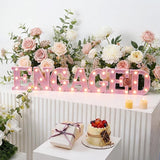 7 Pcs 6.5 Inch Engagement Party Decorations Pink Warm Engaged LED
