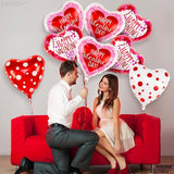Happy Valentine's Day Balloons Set 12 Pack Red White & Pink Heart