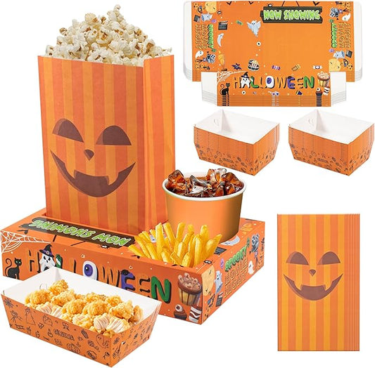 48 PCS Halloween Movie Night Party Supplies 24 Snack Boxes 12 Food