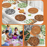100Pcs Jungle Safari Wild Animal Party Supplies Disposable jungle