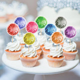 Cyodoos 30Pcs Disco Ball Party Cupcake Toppers 70s 80s Disco Birthday