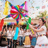 WERNNSAI Large 32" Cinco de Mayo Star Piñata - Foldable Mexican Star