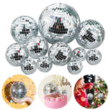 Newmemo 11pcs Disco Ball Cake Decoration Mirror Disco Balls Cake