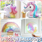 140Pcs Pastel Rainbow Unicorn Balloon Garland Arch Kit with Pink