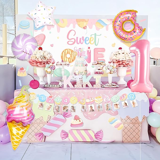 1st Birthday Decorations for Girl 150 Pcs Sweet One Birthday Party