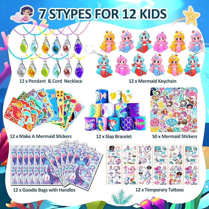 Mermaid Party Favors Birthday Party Decorations Supplies Little