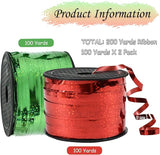 BEISHIDA 2 Pack Christmas Curling Ribbons Red and Green Balloon