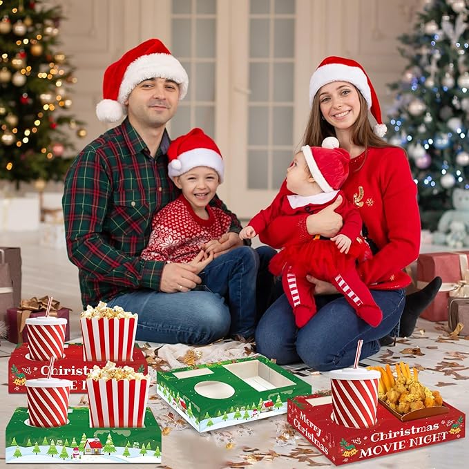 32Pcs Christmas Party Supplies Movie Night Paper Snacks Boxes