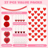 27 Pieces Valentines Day Swirl String Cutout Decoration Kit with
