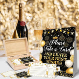 52 Pcs Black Gold Retirement Party Card Box Retire Present Card