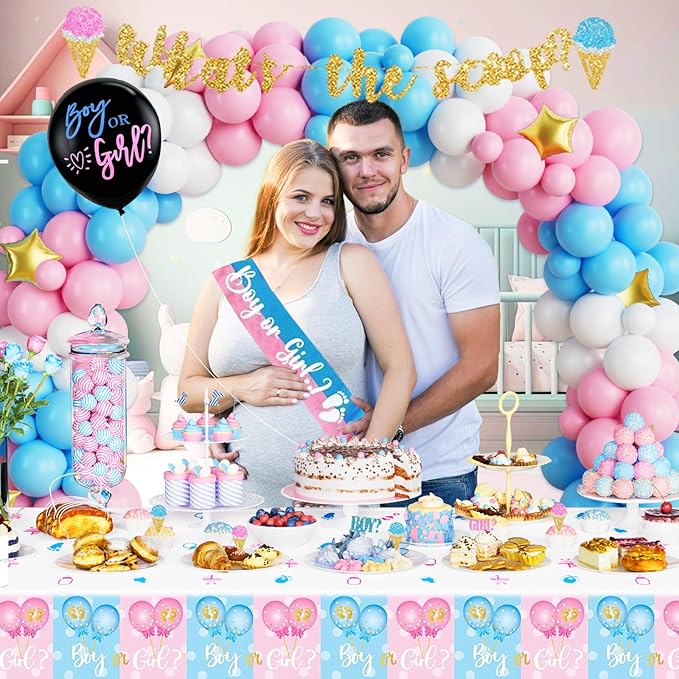 172 PCs Whats The Scoop Gender Reveal Decorations Hombae Boy or Girl