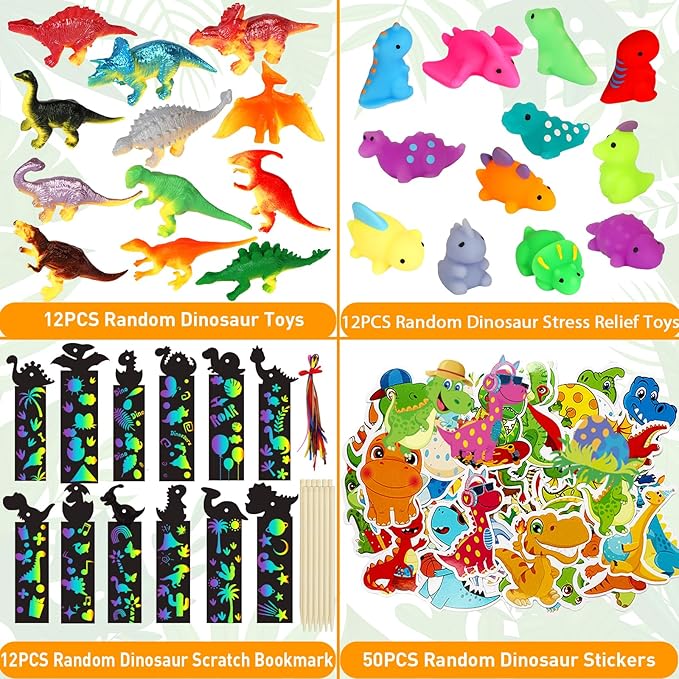 230PCS Dinosaur Party Favors Dinosaur Birthday Party Supplies &