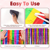 Voircoloria 3 Pack 3.3x8.2 Feet Rainbow Foil Fringe Backdrop