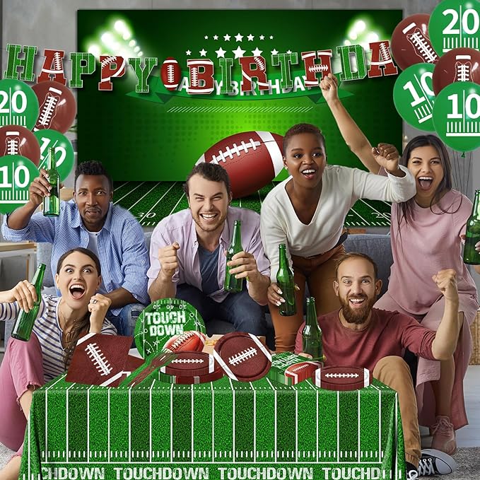 Football Party Supplies Football Plates and Napkins Tablecloth