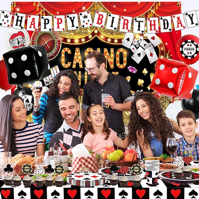 81 PCS Casino Theme Party Decorations Las Vegas Party Decorations