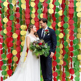 192Ft Christmas Party Decorations Red Green Metallic Gold Tissue