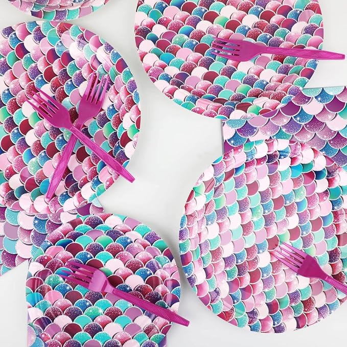 96 Pcs Mermaids Party Decorations Supplies Mermaids Ocean Birthday